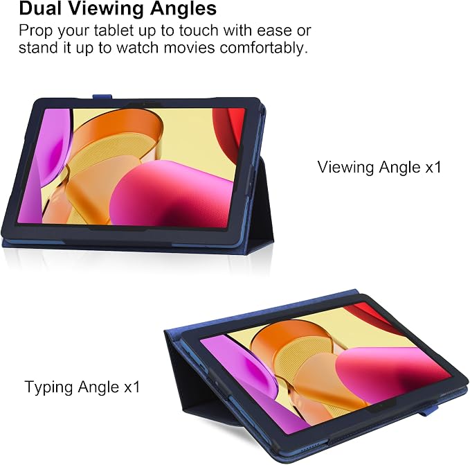 Case for T-Mobile REVVL Tab 2 5G 10.1 Inch Tablet 2025 Released - Lightweight Folio PU Leather Cover with 1 Random Stylus (Galaxy)
