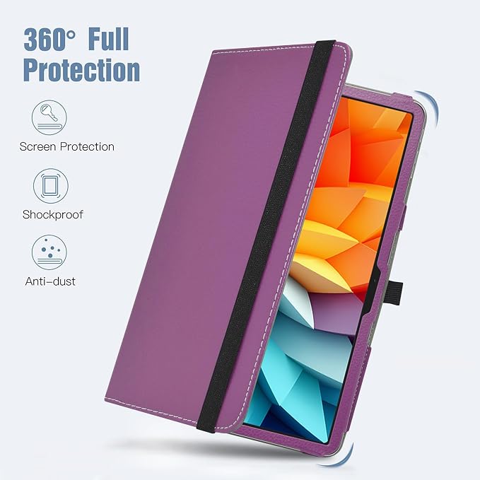 MAMA MOUTH for DOOGEE T36 Rotating CaseBlackview Mega2 Case360 Degree Rotary Stand with Cute Pattern Cover for DOOGEE T36 /Blackview Mega2 /Mega2 WiFi 12 TabletsBlack
