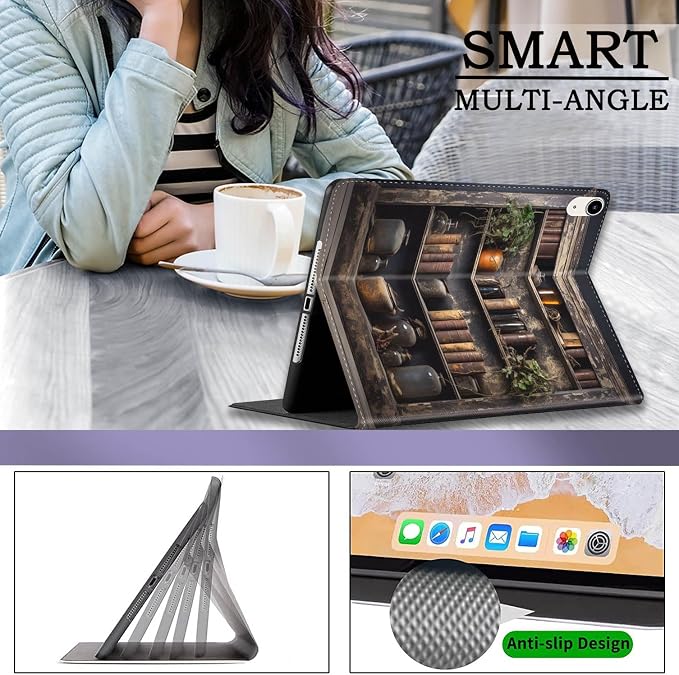 Case for iPad (A16) 11th Generation 11 Inch 2025 / iPad 10th Generation 10.9 Inch 2022 Ultra-Thin Multi-Angle Protective Cover with Auto Sleep/Wake A Dark Horse