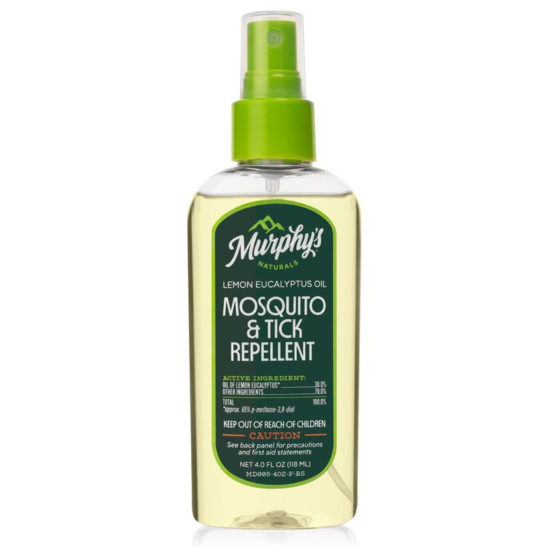 Murphy's Naturals Mosquito & Tick Bug Repellent Spray, Oil of Lemon Eucalyptus for Skin + Outdoor Gear, 4 Ounce Pump, 1-Pack