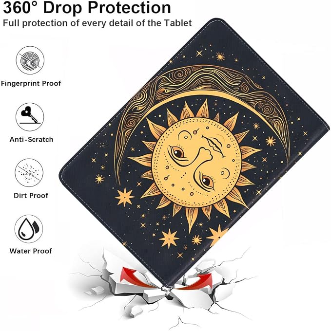 Case for Samsung Galaxy Tab S10 Lite/ S10 FE/ S9 FE 5G 10.9 Inch/ S9 11 Inch - Slim PU Leather Folding Stand Folio Cover with Auto Sleep/Wake - African American Girl