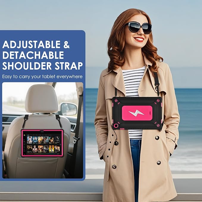 DETUOSI Case for Samsung Galaxy Tab A9+/A9 Plus Case 11 inch 2024/2023 (SM-X210/X216/X218) Heavy Duty Protection Shockproof Rugged Case for Galaxy Tab A9 Plus with Stand and Shoulder Strap