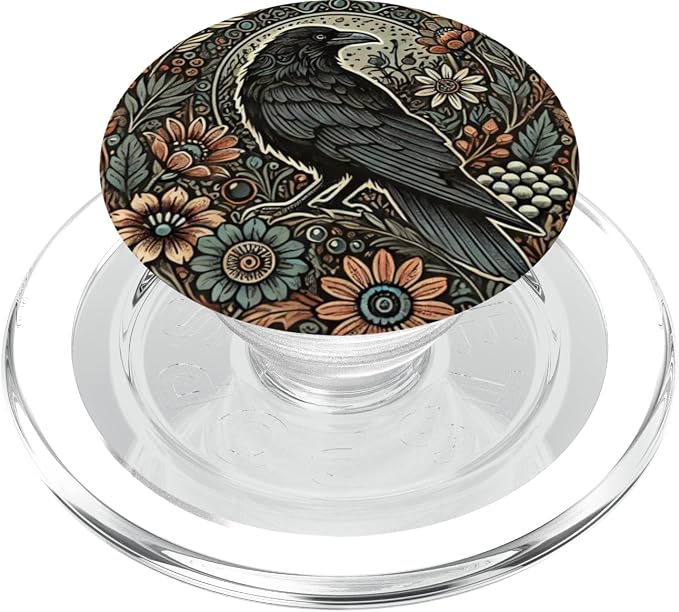 Witch Witchy Halloween Phone Grip Crow Goth Emo Boho Flowers PopSockets PopGrip for MagSafe