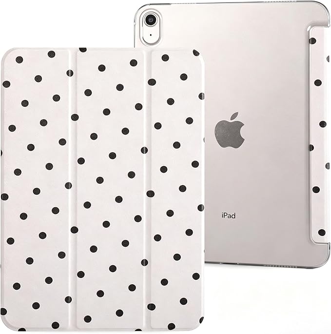 case for ipad 11th Generation11 Inch 2025 (A16 Chip) &amp 10th Gen 10.9 Inch 2022 - Slim Scratch-Resistant Hard PC Translucent Back Shell Smart Cover Wake/Sleep FunctionBlack Bow
