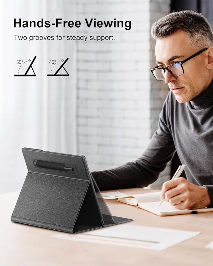 Case for Remarkable 2 Paper Tablet 10.3 2020 Released Fabric Folio Cover with Pen Pocket Stable Stand Design Black &amp Light Cork (Exclusive Templates Provided)