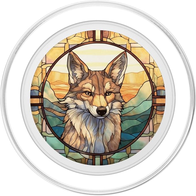 Coyote Stained Glass PopSockets Adhesive PopGrip