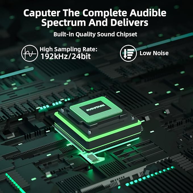 SUDOTACK USB Condenser Podcast Microphone for PC: Studio Microphone Kit with 192KHz/24bit Professional Sound Chipset Cardioid for Recording, Streaming, Gaming, Voice-Over, YouTube, Skype, Twitch