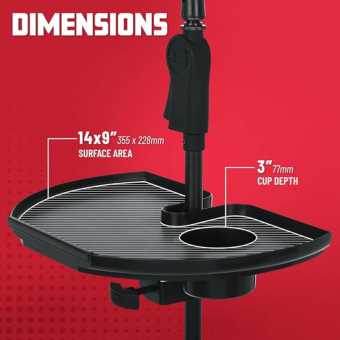 Gator FrameworksCases Clamp-On Microphone Stand Accessory Drink Holder and Guitar Pick Tab, Extra Large Tray, 14" x 9" (GFW-MICACCTRAYXL)