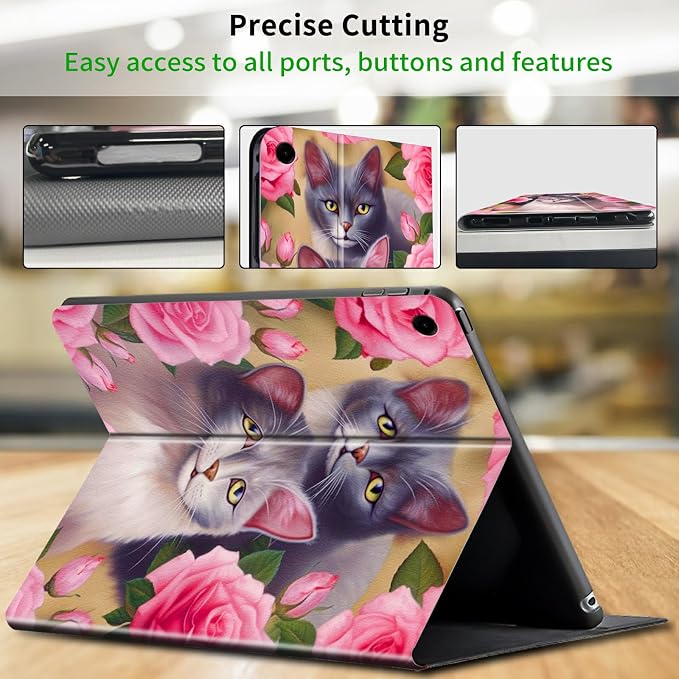 Case for Samsung Galaxy Tab A9 Plus 2023/A11 Plus 2025 11 inch Lightweight Protective PU Leather Smart Stand Cover with Auto Wake Sleep Tablet Case Cover - American Flag &amp Fish