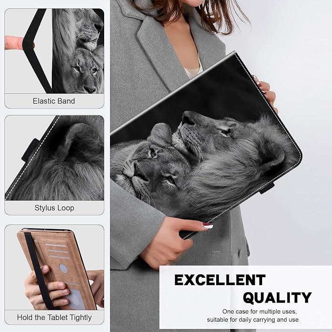ALILANG Case for Google Pixel Tablet 11 Inch 2023 with Stylus Folio Book Style Shockproof Folding Stand Cover for Google Pixel Tablet Case -Black Horse