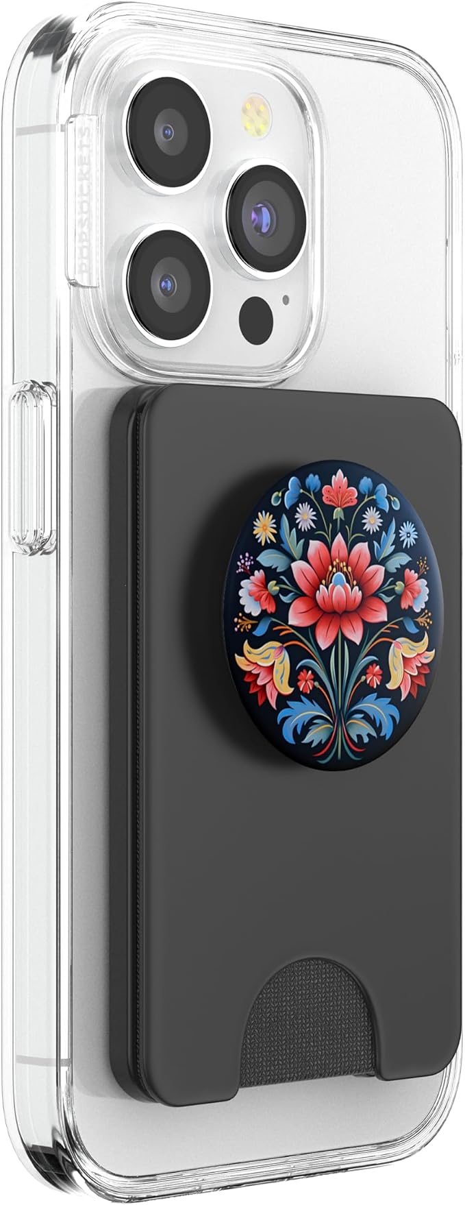 Norwegian Rosemaling Flower Rose PopSockets PopGrip for MagSafe