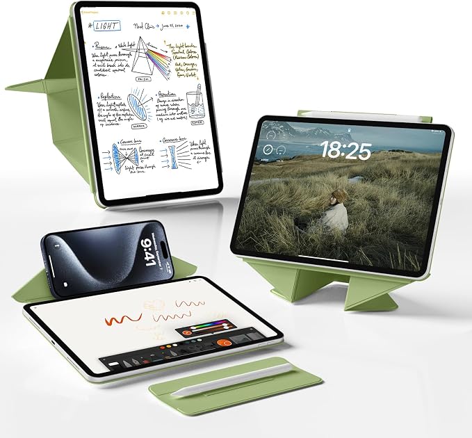 Magnetic Case for iPad Air 11 M4/M3/M2 iPad Air 5th/4th Gen 10.9 | Slim Detachable Magnetic Stand Case with 20+ Viewing Angles Hidden Pencil Holder Auto Wake/Sleep Black