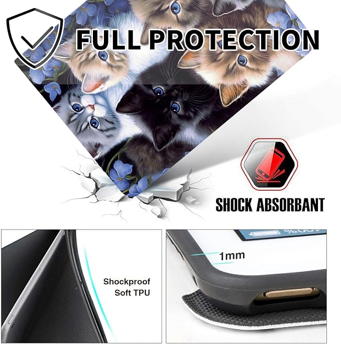 for 10.1 Amazon Fire HD 10 Tablet (13th Generation 2023 Release)PU Leather Multi-Angle Anti Slide Stand Cases with Auto Wake/SleepAnimals Dog Paws Galaxy