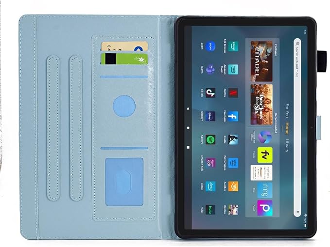 Kindle Fire Max 11 Case 13th Generation 2023 Release Fire Max 11 Tablet Case Embossed Suede Leather Folio Stand Cover with Auto Wake/Sleep &amp Card Slot &amp Pen Holder Brown Bird Flower Embossi