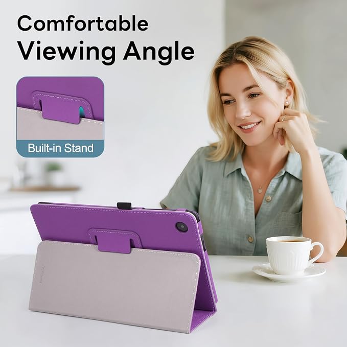 RSAquar Case for T-Mobile Revvl Tab 2 2025 Released 10.1 inch with Pen Loop Lightweight Folding Stand Cover with Hand Strap for Revvl Tab 2 Tablet Black
