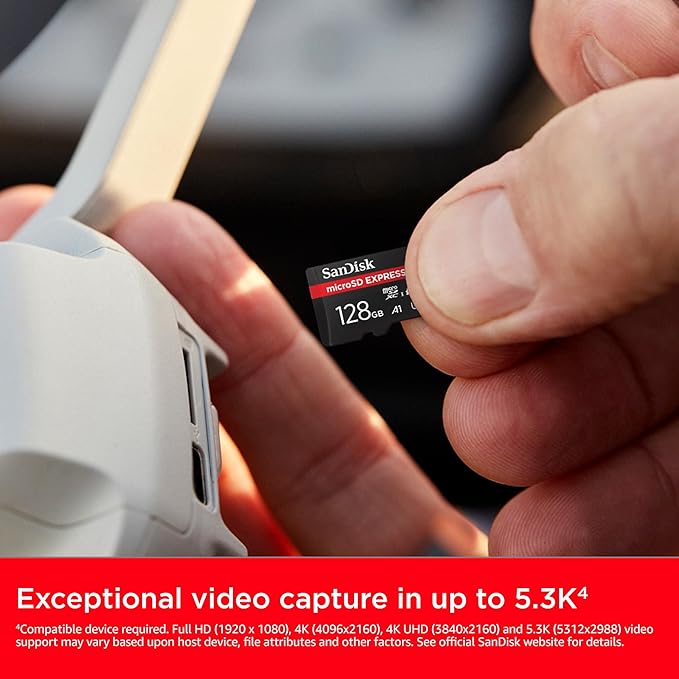 SanDisk 128GB microSD Express Card - Works with Nintendo-Switch 2, Up to 880MB/s Read, Up to 480MB/s Write, 100MB/s Sustained Write, U3, C10 - SDSQXFN-128G-GN4NN