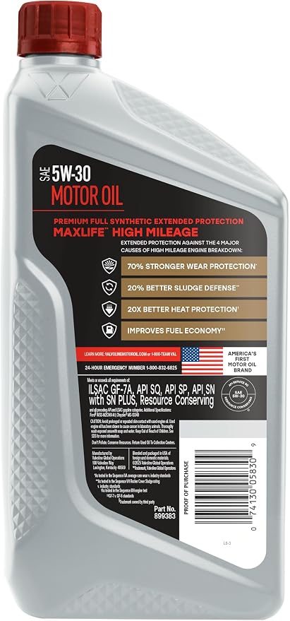 Valvoline Extended Protection High Mileage