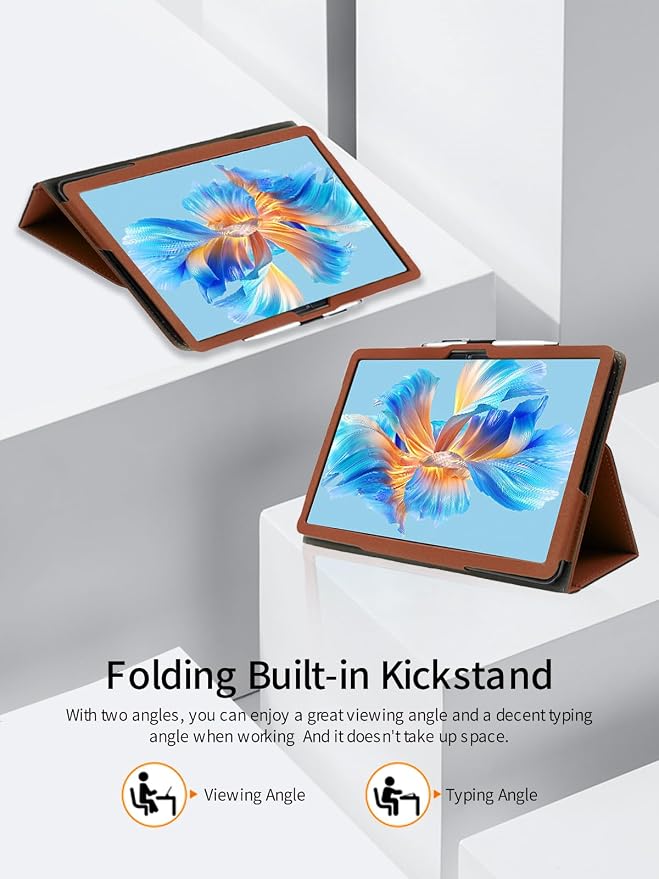 for ROWT A10 Android 10 inch Tablet CaseFolding Stand Protective Cover with Pencil Holder and Wrist StrapFull Protection Premium PU Scratch Resistant(Black)