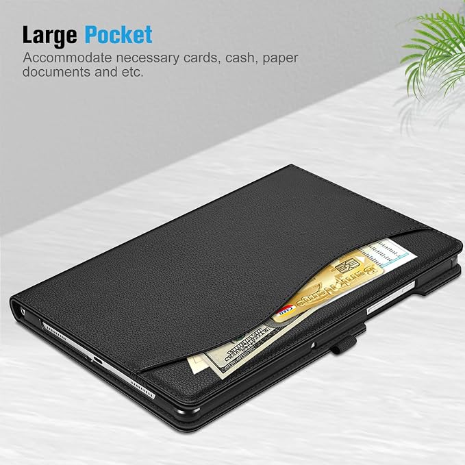 Fintie Multi-Angle Viewing Case for Samsung Galaxy Tab A8 10.5 Inch 2022 | Front Card Pocket Smart Stand Back Cover Auto Wake/Sleep Black