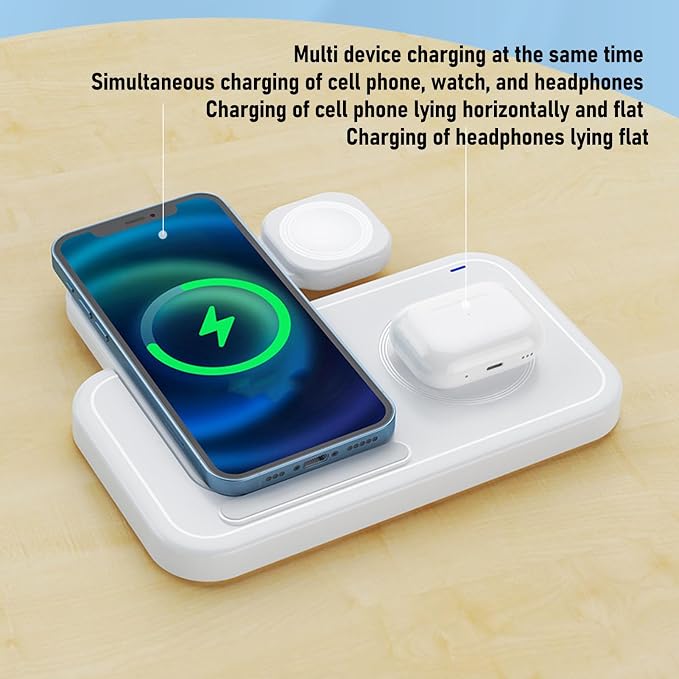 Wireless Charger Stand with 15W High Speed Charging for Phone Earphone Safe Design