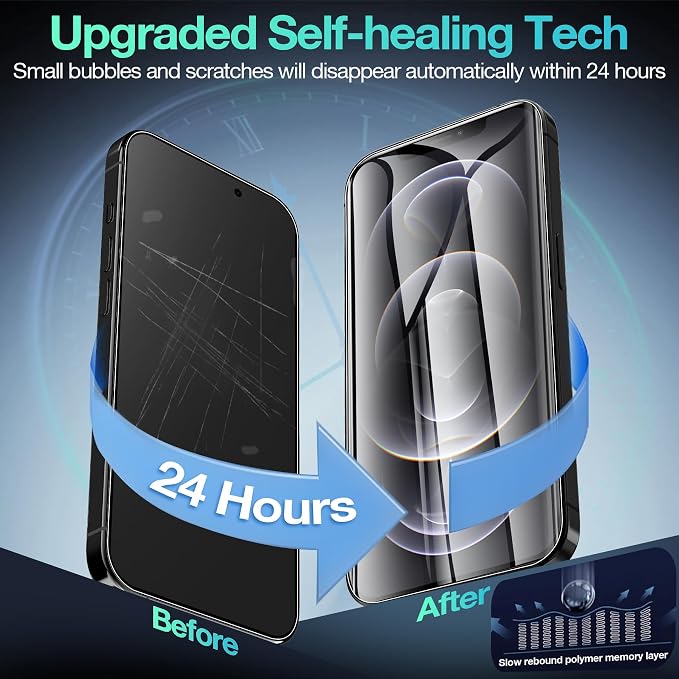 3 Pack Flexible Film Screen Protector for iPhone 12 Pro Max Non-breakable Soft TPU Hydrogel Film for iPhone 12 Pro Max Screen Protector Film (NOT Glass)
