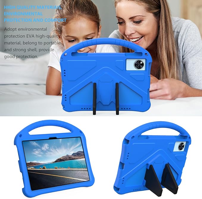 YRH Kids Case for Lenovo Idea Tab 11 inch Tablet 2025 Model TB336FU EVA Shockproof with Stand Handle Black