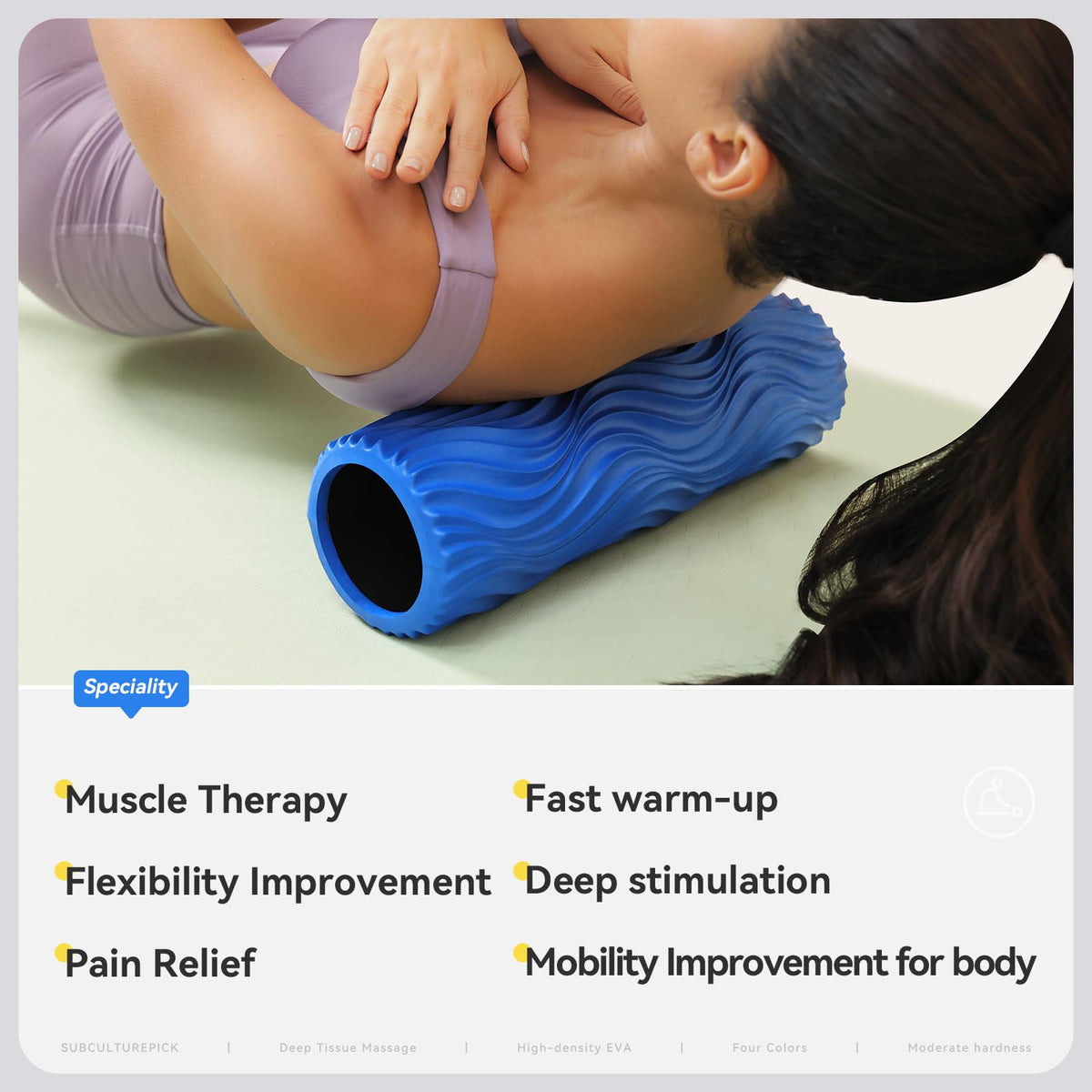 SUBCULTUREPICK Medium Density Foam Roller for Deep Tissue Muscle Massage