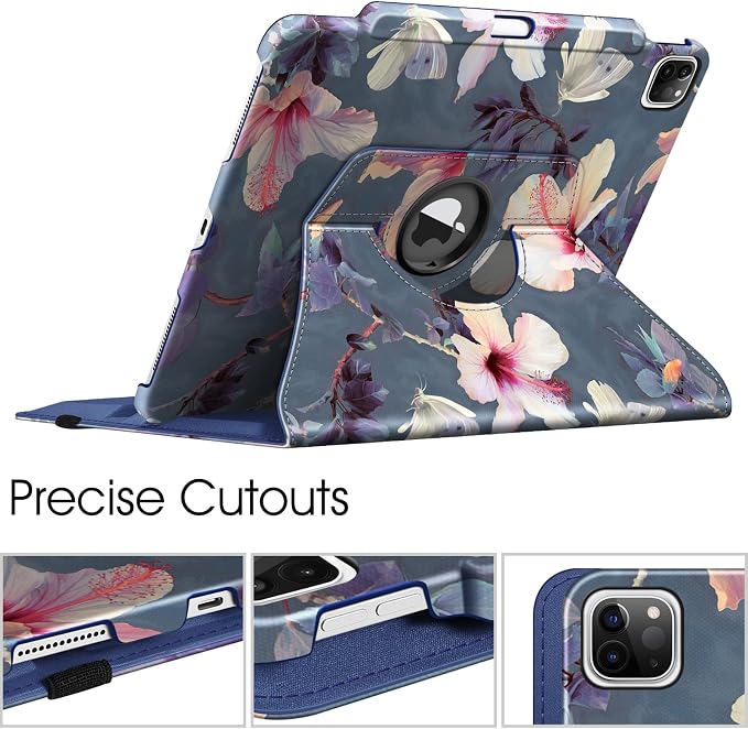 Fintie Rotating Case for iPad Pro 12.9-inch 6th/5th/4th/3rd Generation | 360° Swivel Stand Landscape &amp Portrait Viewing Shockproof Protective Cover Pencil Holder Auto Sleep/Wake Black