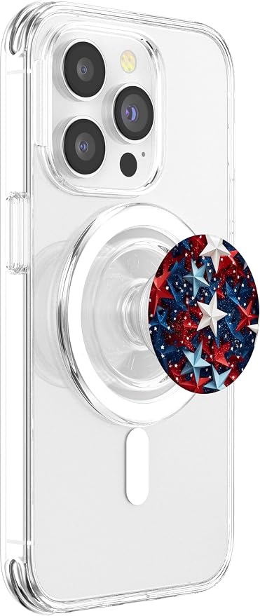 Blue Red White Stars Patriotic Pride American 4th Of July PopSockets Adhesive PopGrip