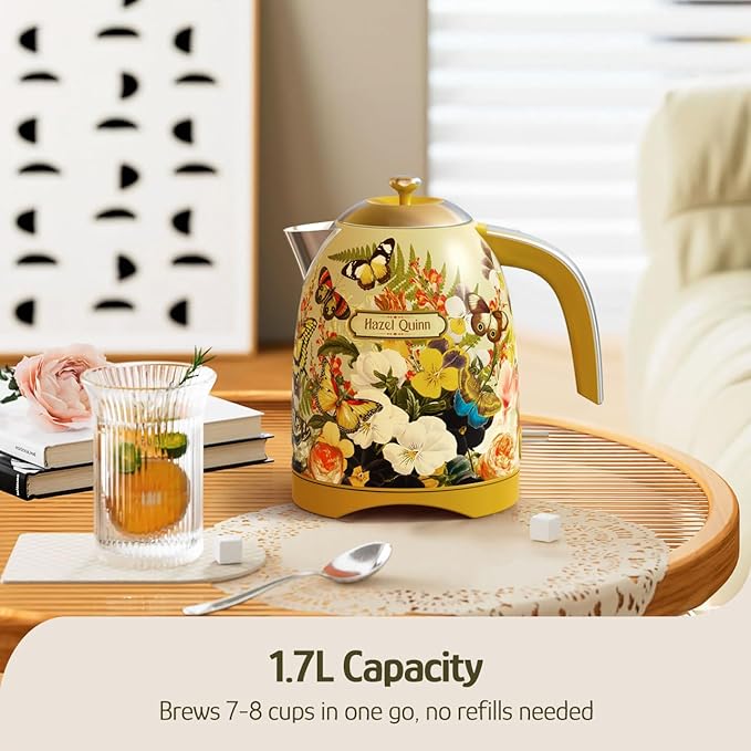 Hazel Quinn X Eduardo Recife Electric Water Kettle 1.7 Liters(57oz), Floral