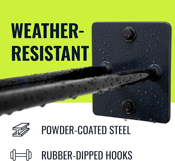 StoreYourBoard Tool Organizer Hook, Wall Mount Garage Storage, Tool Storage for Shovels Rakes Brooms Hoses and More, Rubber-Coated Steel Holds 50 lbs, 12" X 4" X 4.5"