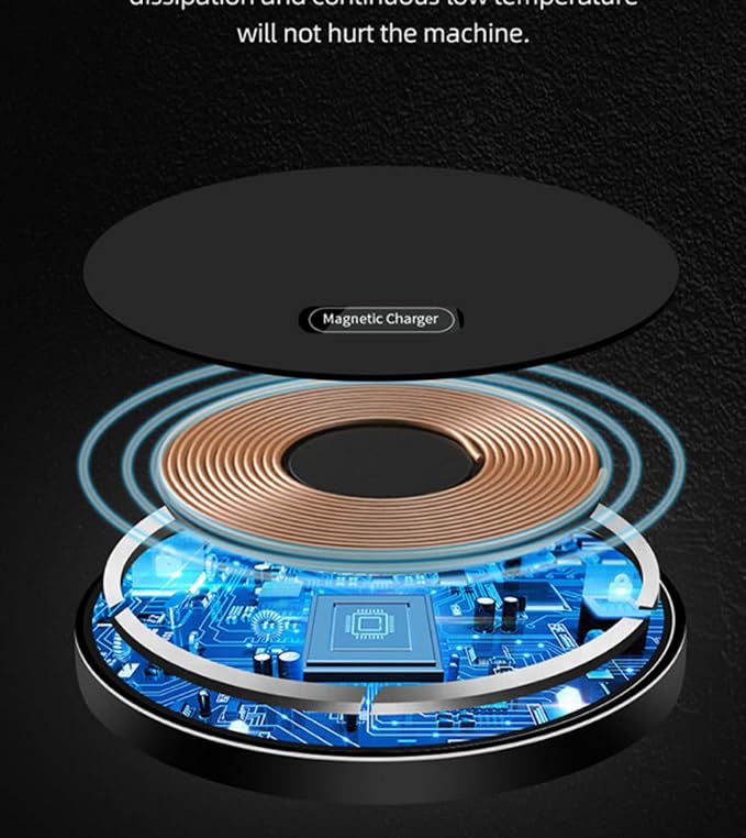 Magnetic Wireless Fast Charger for iPhone 16 15 14 13 12 Series &amp Earbuds 4-2 Pro Strong Magnet Aluminum Alloy USB-C/A Ports Ultra-Thin &amp Portable Ideal for Desk &amp Bedside (White)