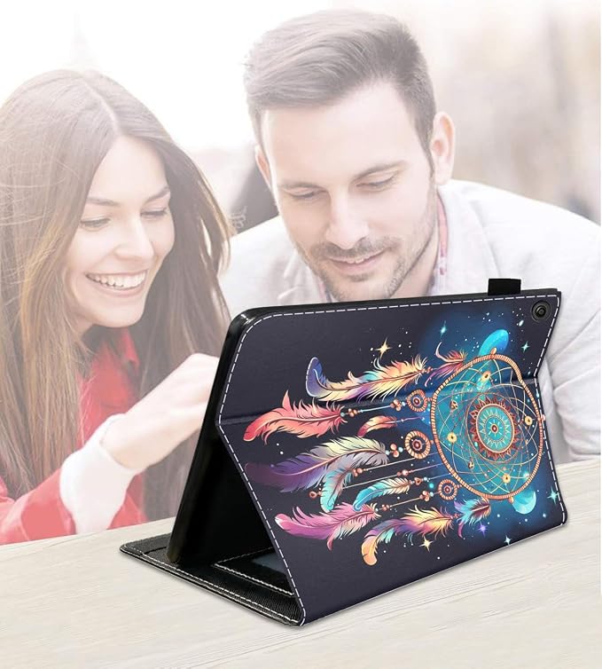 Case for Amazon Fire HD 10 Tablet (9th/7th Generation 2019/2017 Release) Slim PU Leather Cover with Card Slot &amp Auto Wake/Sleep for Fire 10.1 Tablet African American Girl