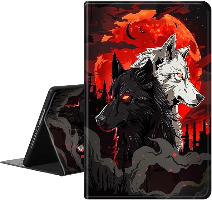 Case for iPad (A16) 11th Generation 11 Inch (2025)for iPad 10th Generation 10.9 Inch (2022)PU Leather Slim Standing Smart Coverwith Auto Sleep/Wake-Black White Flag