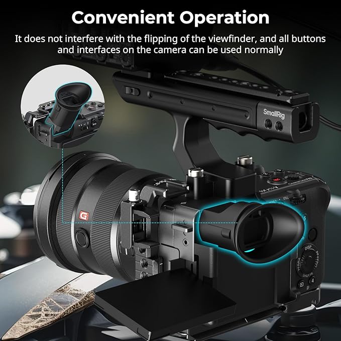 SMALLRIG Cage Kit for Sony FX2, with V-Mount Plate, Top Handle, HDMI Clamp, and Wrist Strap, Built-in Multiple Expansion Interfaces, Advanced Rig for Sony FX2-5590