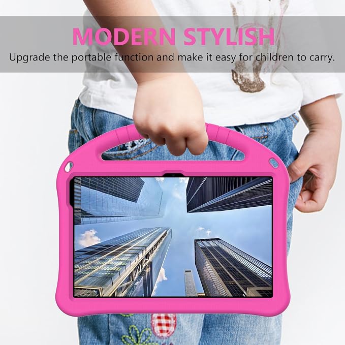 YRH for Urao C107 10.1 inch Tablet Case 2024 Kids EVA Shockproof Cover with Handle Kickstand for Urao Android Tablet 10.1'' (Black)