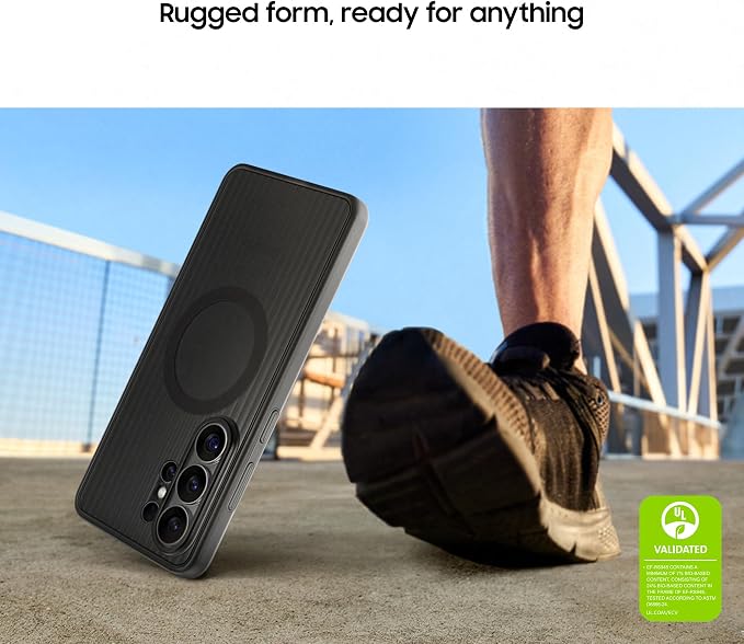 Samsung Galaxy S26 Rugged Magnet Phone Case Scratch Resistant Raised Edges Comfortable Safe Grip Black