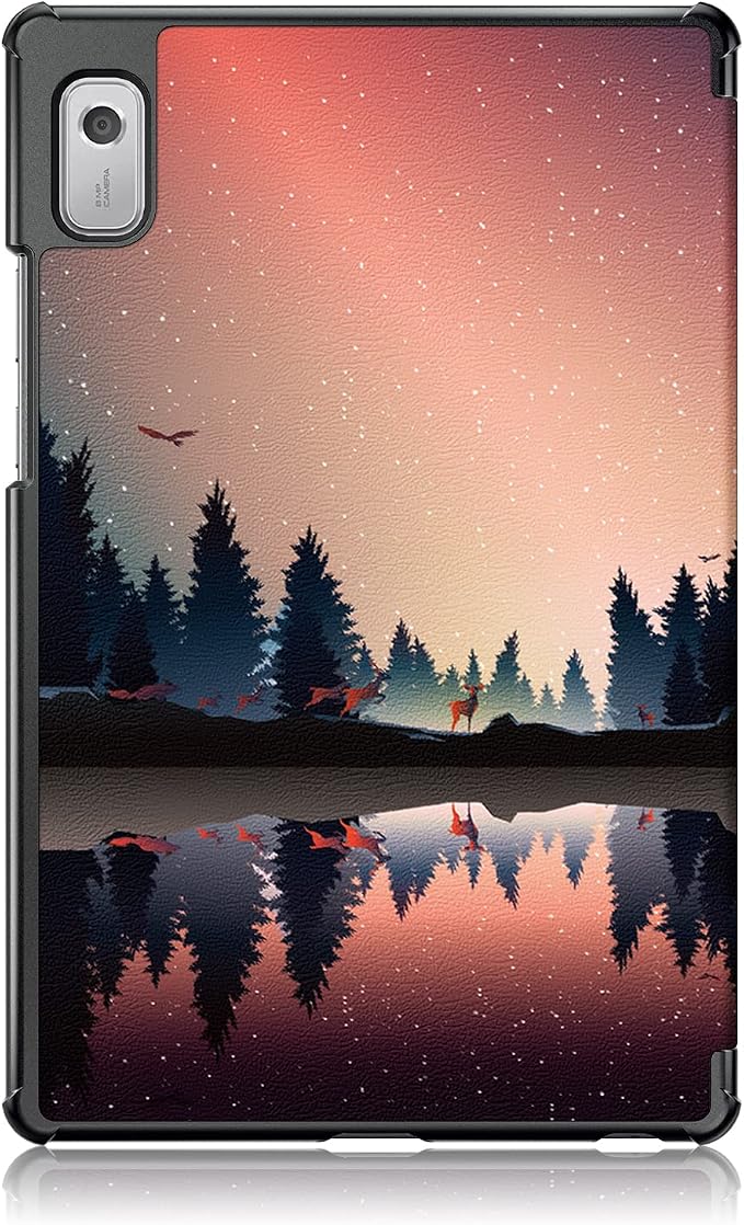 Epicgadget Case for Nook 9 Lenovo Tablet (2024) / Lenovo Tab M9 (TB-310FU 2023 Released) 9 Inch Display Tablet - Slim Lightweight Trifold Shell Stand Cover Case + 1 Random Stylus (Black)
