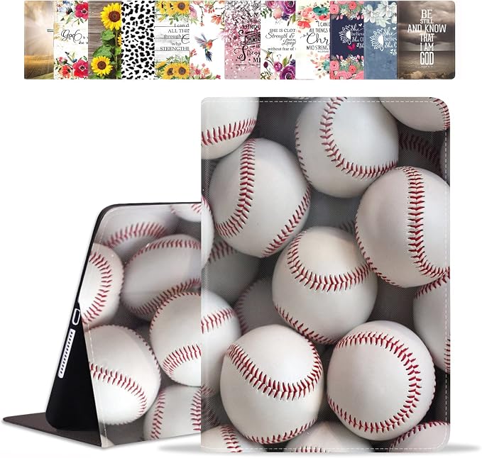 for Samsung Galaxy Tab A 8.0 Inch Case 2019 (SM-T290/T295/T297) PU Leather Folio Case Smart Cover with Stand &amp Auto Wake Sleep Baseball
