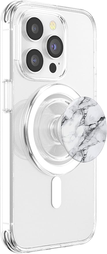 Marbled Design White And Black PopSockets PopGrip: Swappable Grip for Phones &amp Tablets