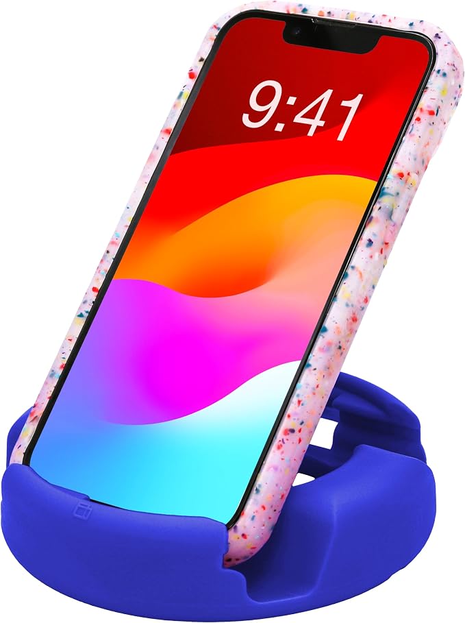GoDonut Plus+ - Smartphone and Tablet Stand - Compatible with Lager Cases with Charging Port Access - for use at Work at Home Travel and on-the-go (Black)