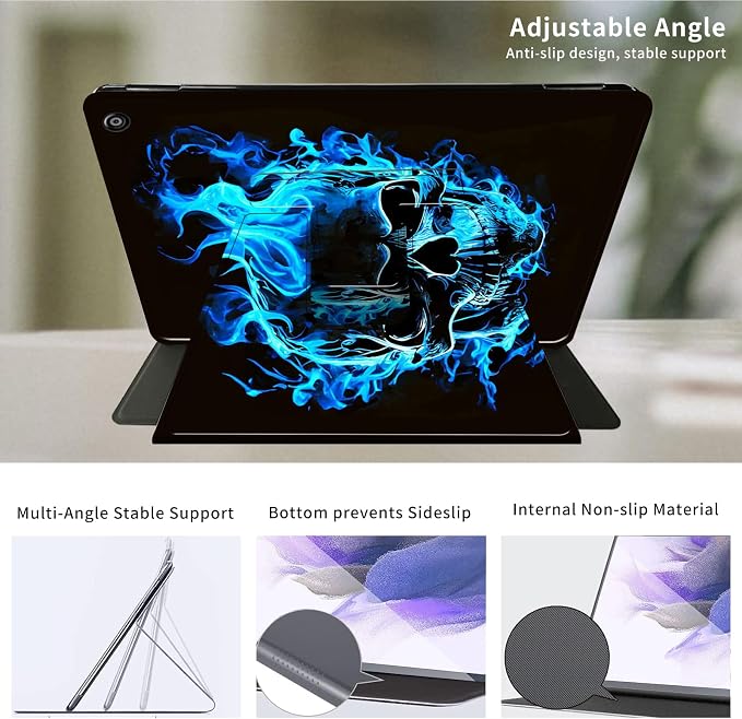 Case for Samsung Galaxy Tab A9 8.7-Inch 2023360 Degree Rotating Multi-Angle Viewing Protective Cover with Auto Sleep/Wake-Blue Butterfly