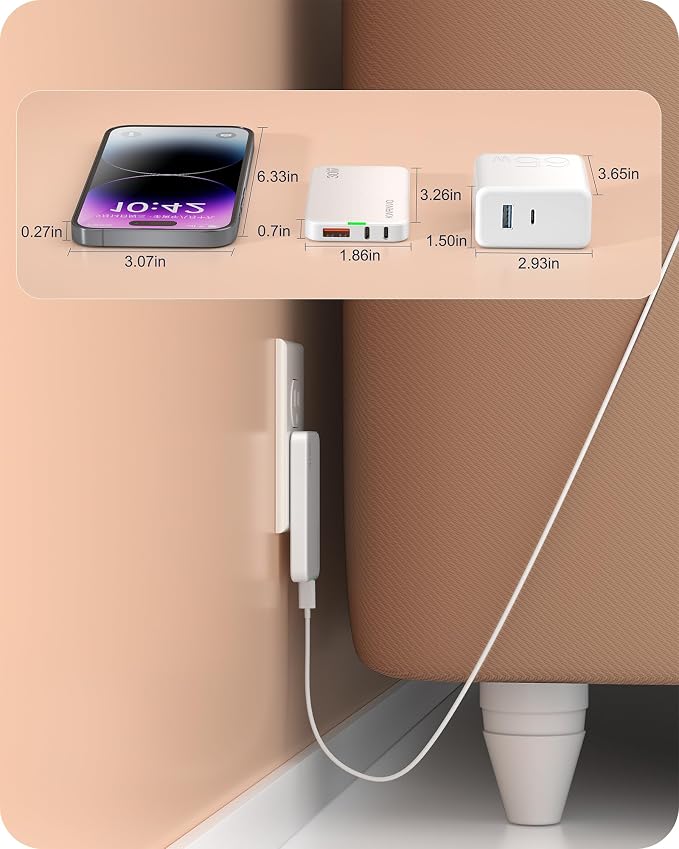 Flat USB Wall Charger 3 Ports Ultra-Slim Fast Wall Charger for Pixelbook iPad Pro iPhone 17/16/15/14 Black