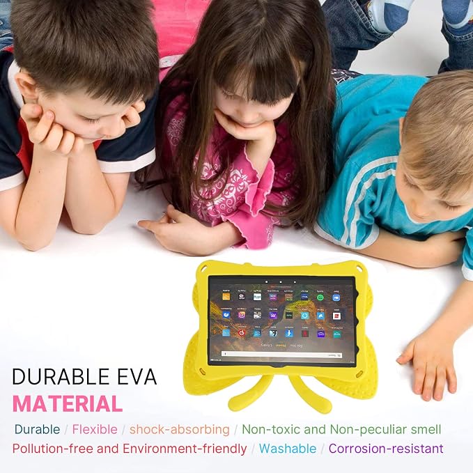 Simicoo Fire Max 11 Tablet 2023 Cute Butterfly Case with Stand for Kids Girl Light Weight EVA Rugged Shockproof Full Cover Kids Friendly Kids case for Fire Max 11(Blue)