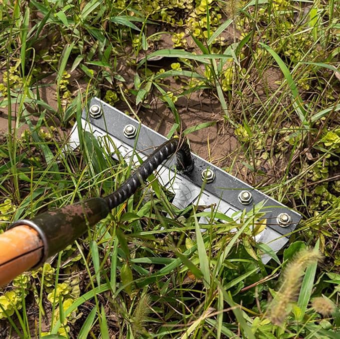 Gardening Hand Weeder Tool,Manual Weeder Tool with Detachable Blades, 4 Sizes High Carbon Steel Dual-Edge Design for Farm Garden Lawn Weed Removal, Soil Cultivation & Root Extraction (7 Tines)