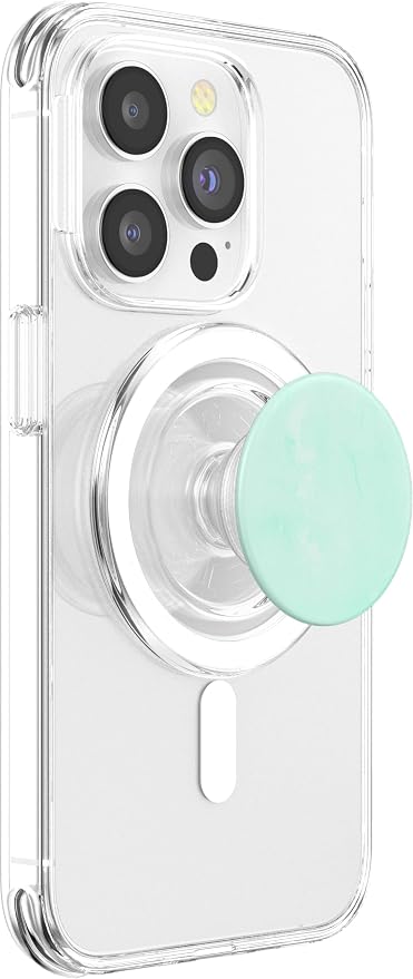 PopSockets Watercolor Aquamarine PopGrip - Cell Phone Grip Stand - Black Turquoise - Compatible with iPhone 11 Tablets