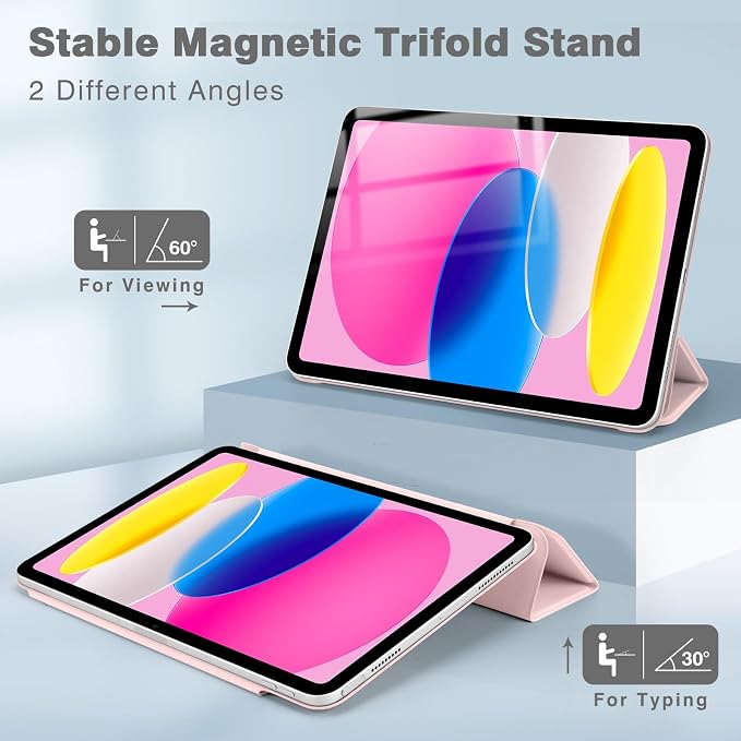 Magnetic Case for iPad (A16) 11th Generation 11 Inch 2025 Smart Folio for iPad 10th Generation 10.9 inch 2022 Trifold Stand Tablet Cover with Auto Sleep/Wake Slim Lightweight Case Black