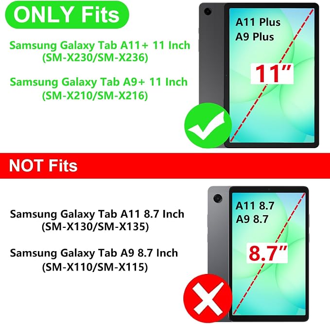 for Samsung Galaxy Tab A11 Plus Case Multiangle Stand for Samsung Tab A11+ Cover Tablet 11 InchBlack