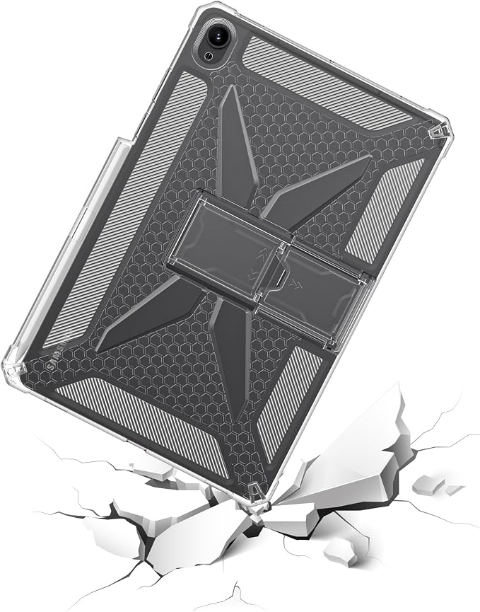 Clear Case for Samsung Galaxy Tab A11 8.7 2025 with Pencil Holder/Kickstand Soft TPU with Reinforced Corners‌ Shockproof Impact Resistant - Clear