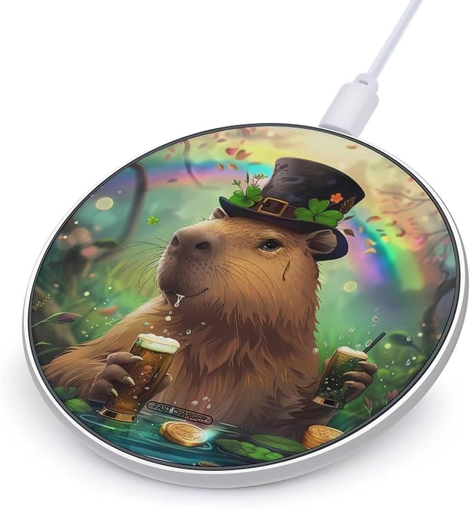 Patrick Capybara Wireless Charger SlimWireless Charging Pad Anti-Slip Charger Mat for Men Women